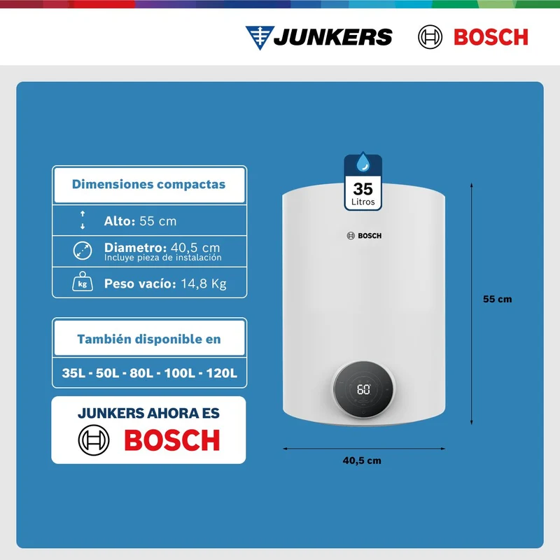 Termo Eléctrico Smart 35 / 50 / 80 / 100 / 120 Litros Tronic 4000 T Bosch