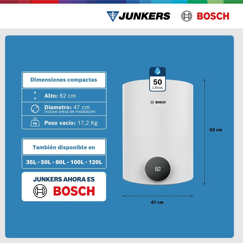 Termo Eléctrico Smart 35 / 50 / 80 / 100 / 120 Litros Tronic 4000 T Bosch
