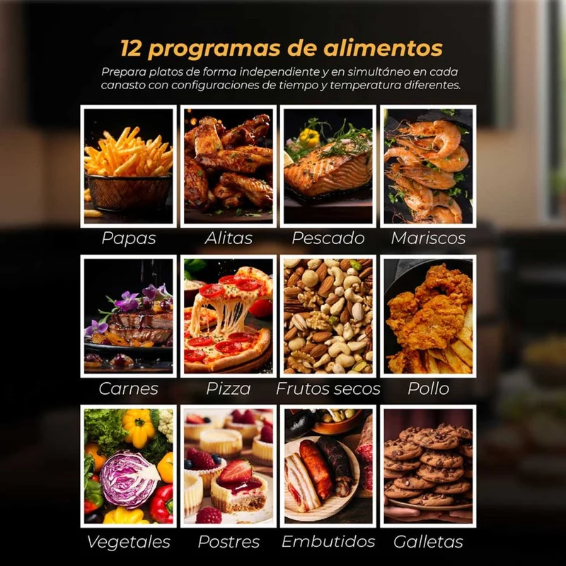 Freidora de Aire Doble Canasta 10 L 2200 W Dual Crisp XL Kitchen it