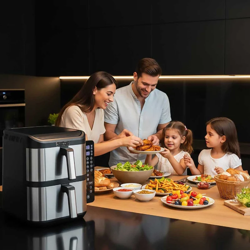Freidora de Aire Doble Canasta 10 L 2200 W Dual Crisp XL Kitchen it