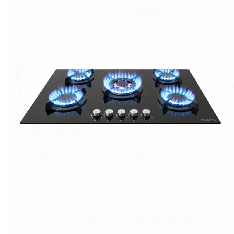 Encimera a Gas Vitrocerámica 5 Quemadores 77 cm PDEG050NCL Predicta