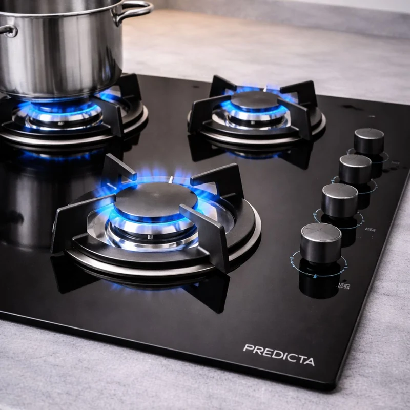 Encimera a Gas Vitrocerámica 4 Quemadores 60 cm PDEG040NCL Predicta