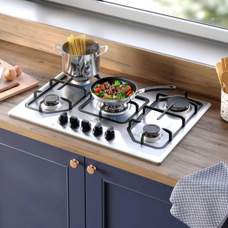 Encimera a Gas 5 Platos KE5XC Acero Inoxidable Electrolux