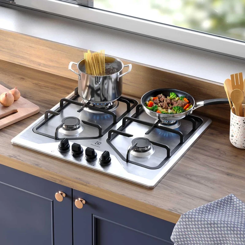 Encimera a Gas 4 KE4XC Platos Acero Inoxidable Electrolux