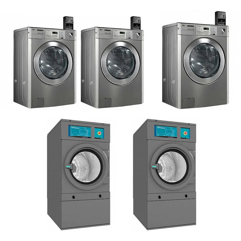 CONJUNTO PACK LAVANDERÍA AUTOSERVICIO 3 LAVADORAS LG + 2 SECADORAS PRIMER