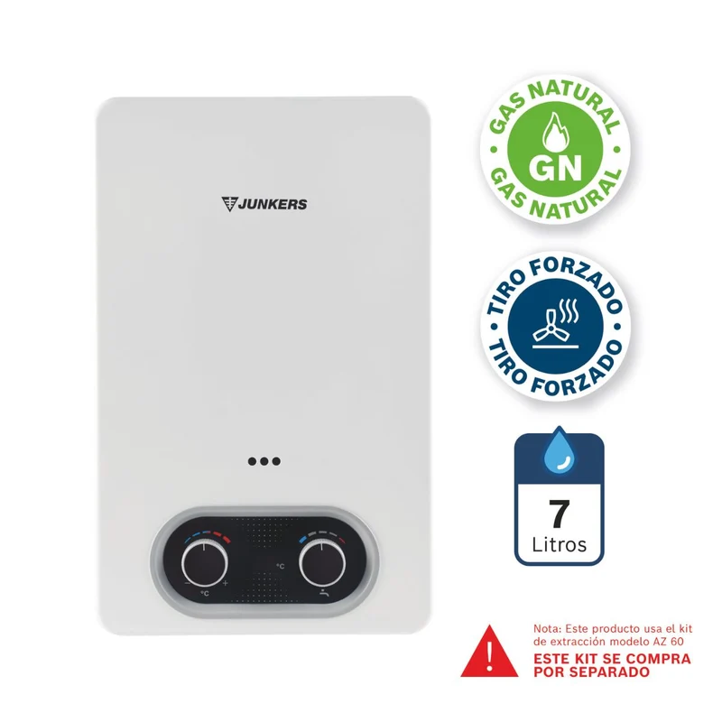 Calefont Tiro Forzado Gas Natural 7L WD 7 KME 23 Junkers