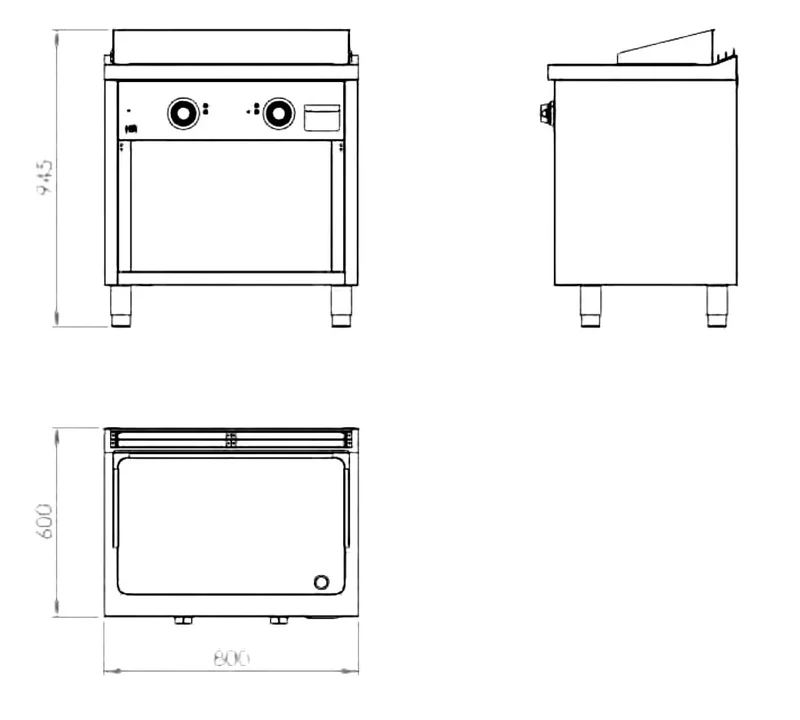 FAINCA HR - S600 FRY TOP ELÉCTRICO ACERO DE PIE FTE6008E