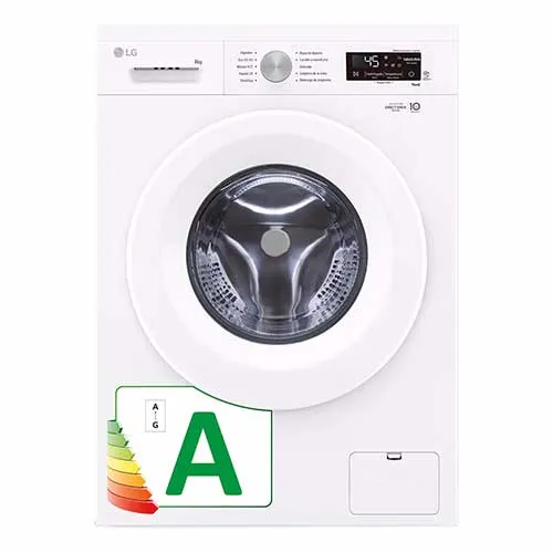 Lavadora 8 kg 1400rpm LG F4X1008NWH Vapor Wifi Blanco Clase A