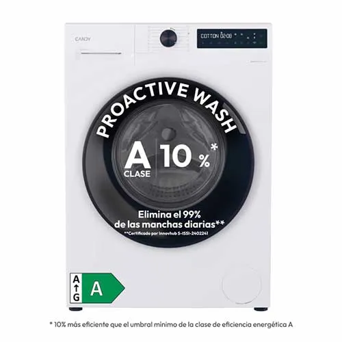Lavadora 8KG 1400RPM Candy BR48B6S Wifi Vapor Clase A -10%