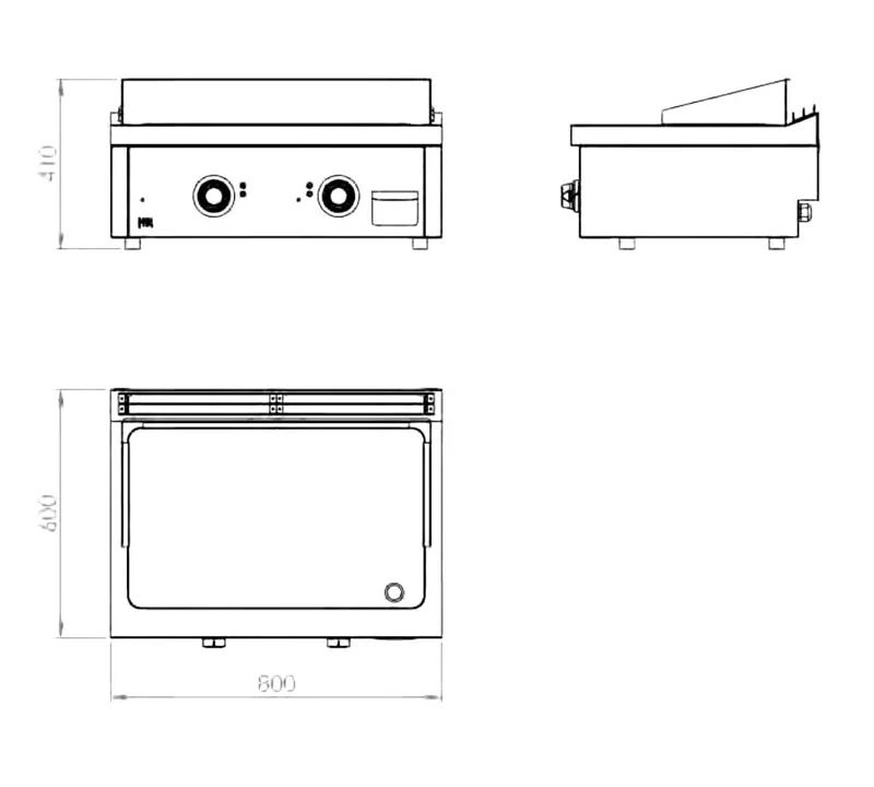 FAINCA HR - S600 FRY TOP ELÉCTRICO ACERO SOBREMESA FTE6008S