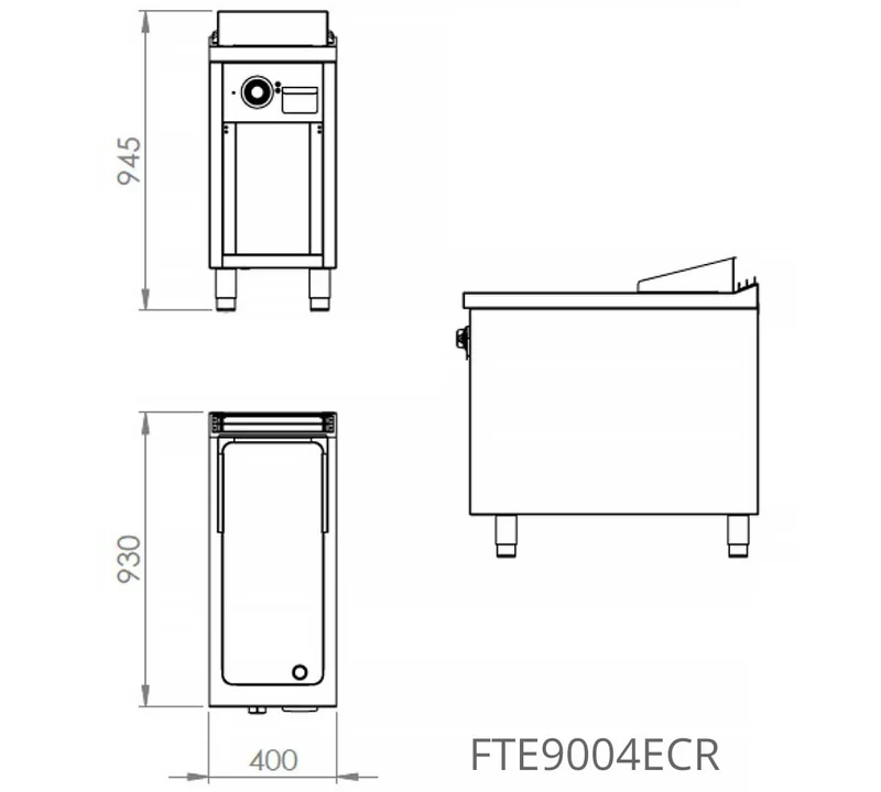 FAINCA HR - S900 FRY TOP ELÉCTRICO CROMO CON ESTANTE FTE9004ECR