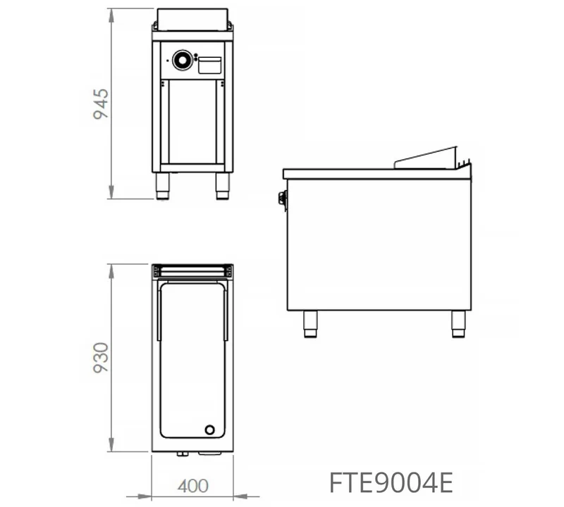 FAINCA HR - S900 FRY TOP ELÉCTRICO ACERO ESTANTE FTE9004E