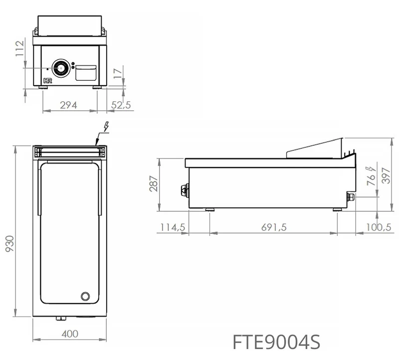 FAINCA HR - S900 FRY TOP ELÉCTRICO RECTIFICADO SOBREMESA FTE9004S