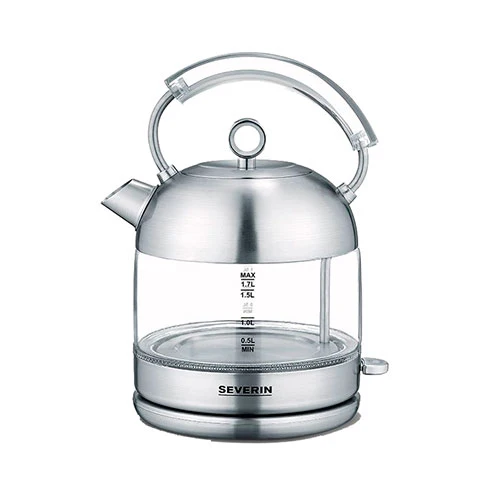 Hervidor 1,7L Severin WK3459 Luz Led Cristal Retro Gris