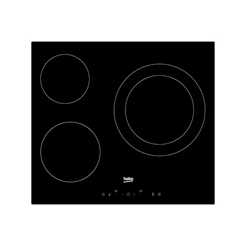 Vitrocerámica 3 Zonas 60cm Beko HIC63402T Negro