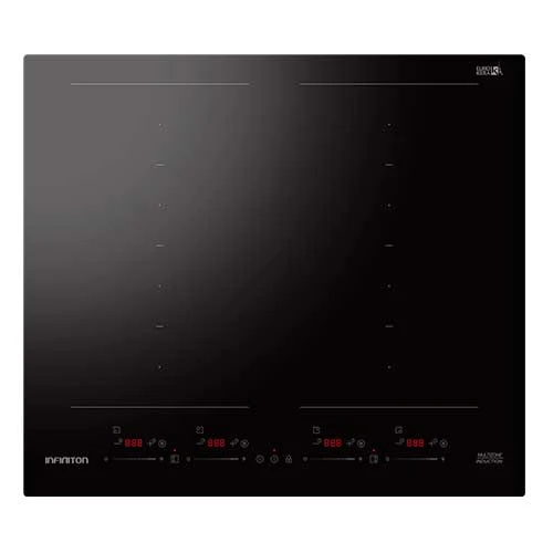 Inducción 8 Zonas Flex 60cm Infiniton INDF8BK74G38 Cristal Negro