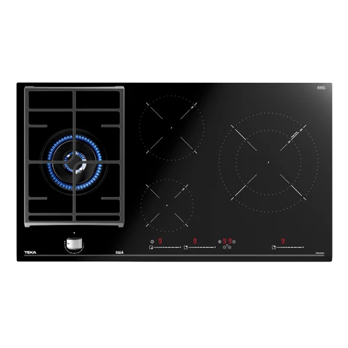 Inducción 3 zonas + 1 fuego gas 90cm Teka JZC94313 ABN negro