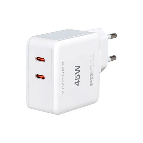 Cargador Doble C 20W+25W Vivanco VV63197 Blanco