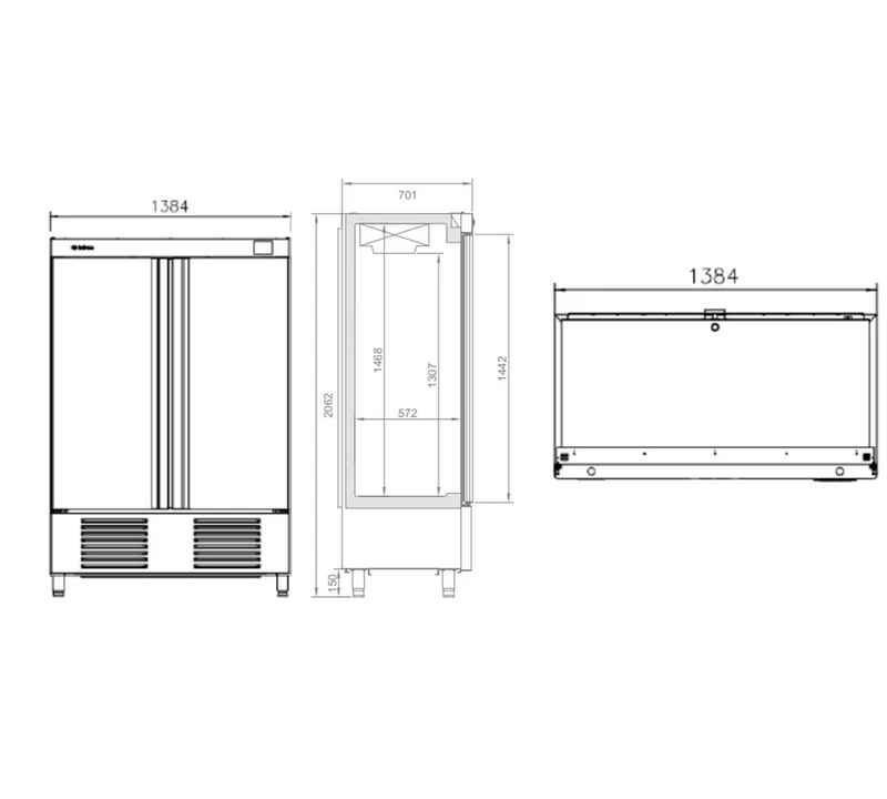 INFRICO - ARMARIO REFRIGERACIÓN SERIE NACIONAL AN 1002 T/F - 1+1 PUERTAS