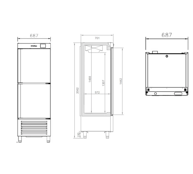 INFRICO - ARMARIO REFRIGERACIÓN SERIE NACIONAL AN 502 T/F - 2 PUERTAS