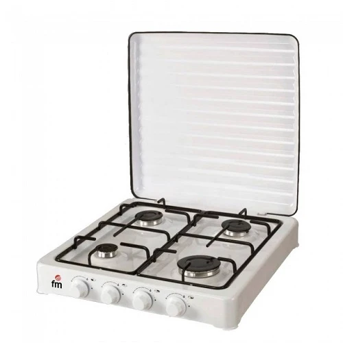 Hornillo de Gas Portátil 4 Fuegos FM HG400 Blanco Butano