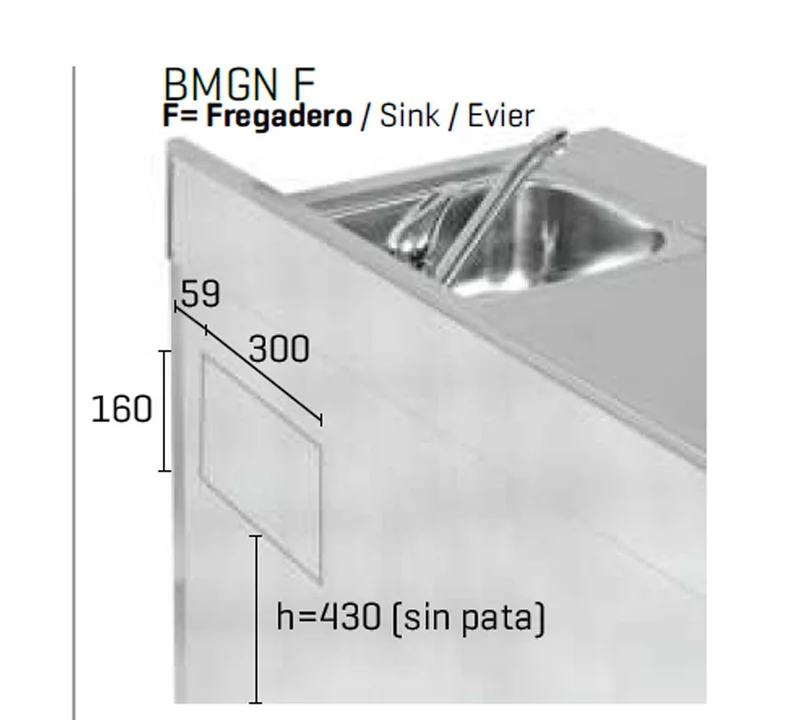 INFRICO - MESA REFRIGERADA 4 PUERTAS GASTRONORM GN 1/1 BMGN 2450 F