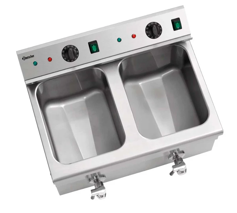 BARTSCHER - FREIDORA INDUCCIÓN 2X8L PLUS ELÉCTRICA - FONDO 57,5CM - 2 CUBAS 8 LITROS