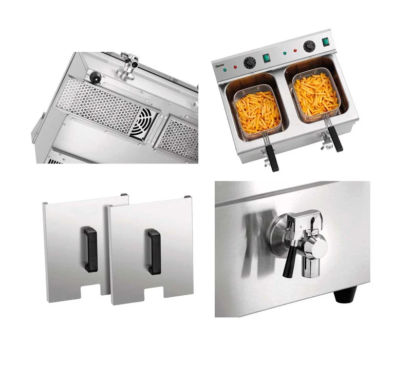 BARTSCHER - FREIDORA INDUCCIÓN 2X8L PLUS ELÉCTRICA - FONDO 57,5CM - 2 CUBAS 8 LITROS