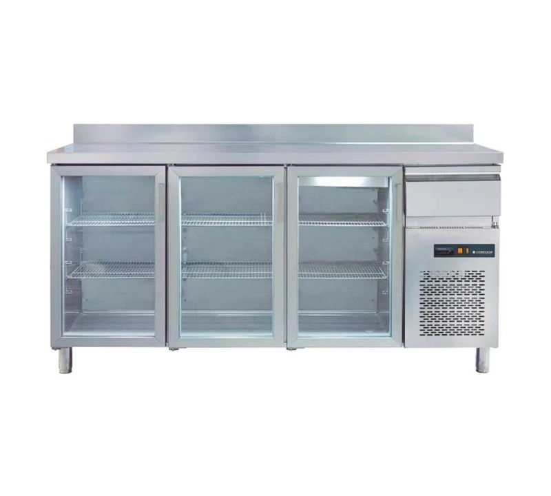 COREQUIP - MESA FRÍA FRENTE MOSTRADOR 4 PUERTAS CRISTAL FRV25004