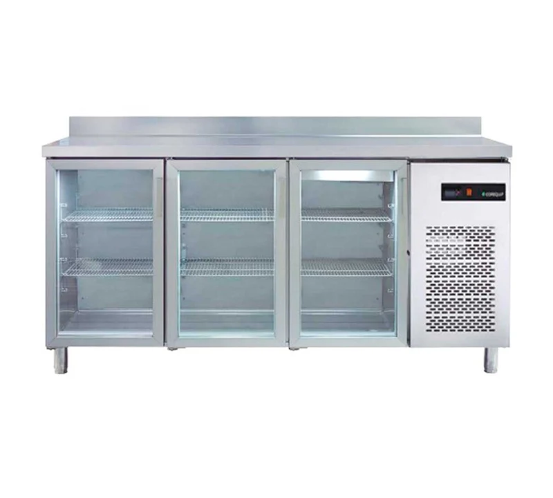 COREQUIP - MESA FRÍA PROFESIONAL SNACK 3 PUERTAS CRISTAL MRV20003