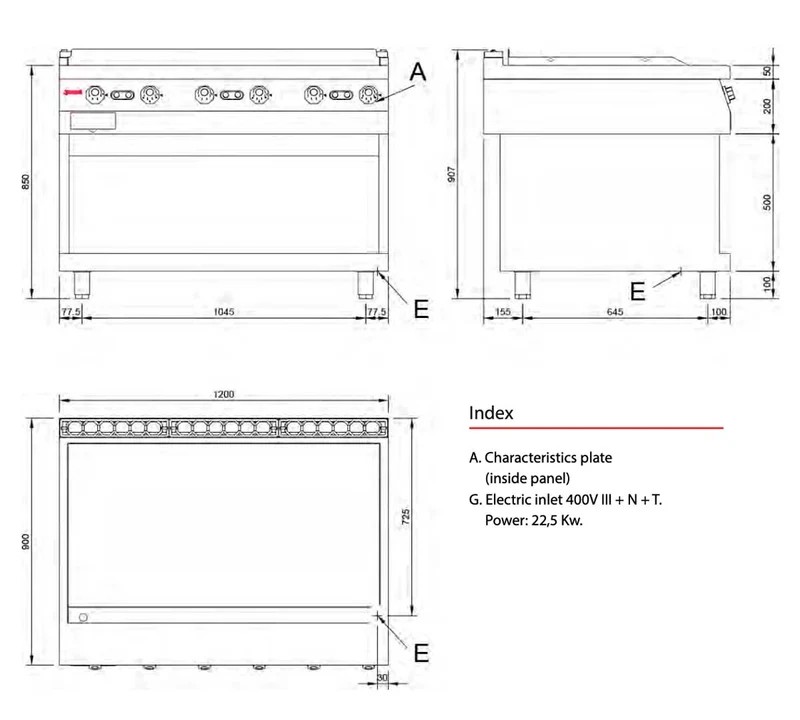 JEMI – FRTE120 P121 SERIE 900 PLANCHA FRY TOP ACERO LISA