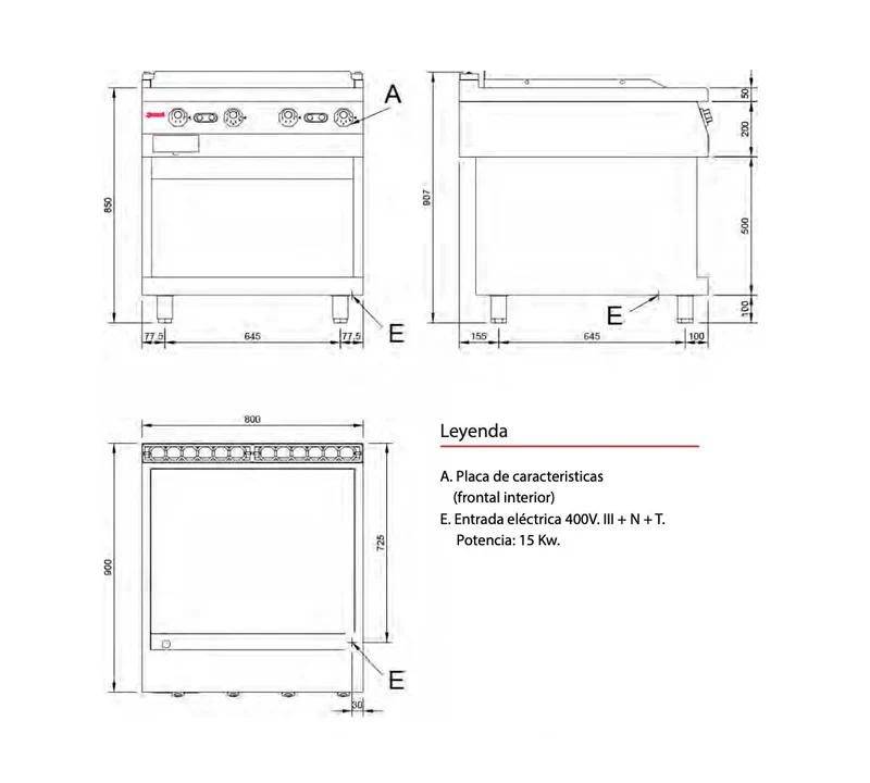 JEMI – FRTE90 P95 SERIE 900 PLANCHA FRY TOP ACERO LISA
