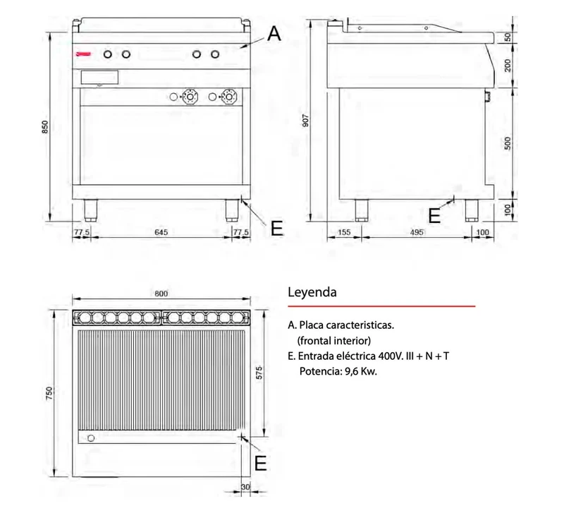 JEMI – SFRTE75 P74 SERIE 750 EV PLANCHA FRY TOP ACERO LISA