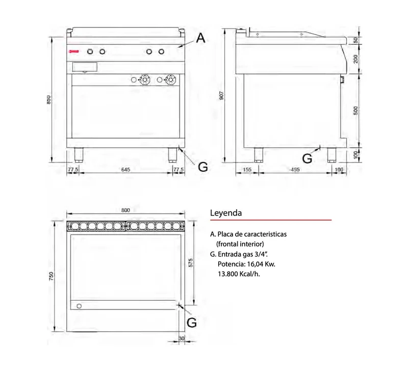 JEMI – FRT75 P74 SERIE 750 EV PLANCHA FRY TOP ACERO LISA