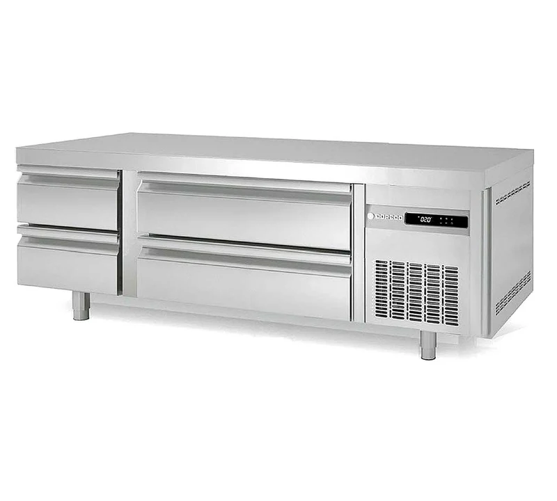 CORECO - MESA FRÍA BAJA COCINA GN 2/1 KBR-65 - FONDO 700 - 4 CAJONES
