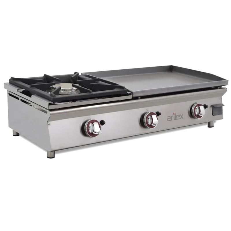 ARILEX - PLANCHA A GAS 60cm EN ACERO LAMINADO 6mm + FOGÓN 6Kw 100PGLFN