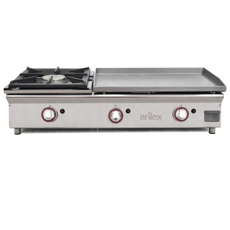 ARILEX - PLANCHA A GAS 60cm EN ACERO LAMINADO 6mm + FOGÓN 6Kw 100PGLFN