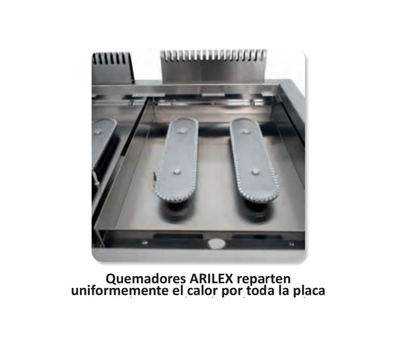 ARILEX - FRY TOP ACERO RECTIFICADO CON BARBACOA DE PIEDRA VOLCÁNICA 100FRYGRBN